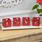 Valentine's Day Red Love Blocks Metal Votive Candle Holders Set